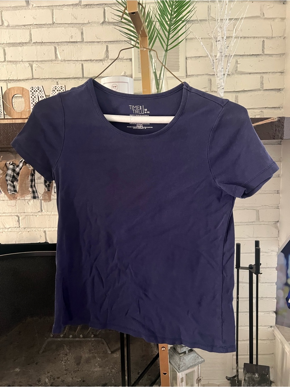 Time and Tru Navy Short Sleeve Crew Tee